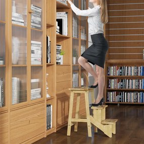 Összecsukható 3 fokos fellépő, natúr