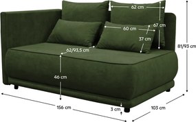 Kihúzható kanapé, zöld, balos, LIAMI