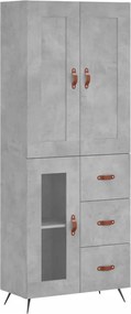 vidaXL betonszürke szerelt fa magasszekrény 69,5 x 34 x 180 cm