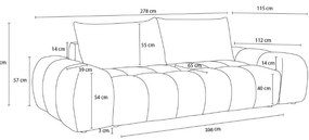 Sötétkék zsenília kanapé 278 cm Everest – Bobochic Paris