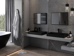 Mexen Loft téglalap alakú fürdőszobai tükör 70 x 50 cm, fekete keret - 9852-070-050-000-70