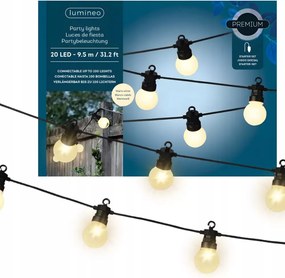 Kerti Fényfüzér Led Izzók meleg fehér 20 Led 9,5m