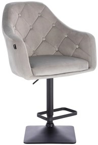 HR831KW Acél modern velúr szék fekete lábbal