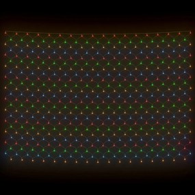 színes kültéri hálós karácsonyi világítás 544 LED-del 4 x 4 m