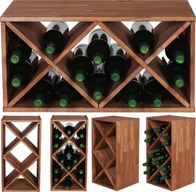 Bortartó állvány palacktartó szekrény bortartó állvány Moduláris 14 palack Tartós