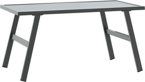 vidaXL fekete porszórt acél kerti dohányzóasztal 90 x 45 x 35 cm