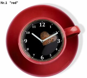 Konyhai óra kávés csésze formájú Piros