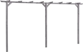 vidaXL szürke impregnált fenyőfa kerti pergola 400 x 40 x 205 cm