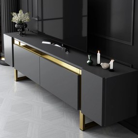 TV szekrény Yildiz - Anthracite, Gold