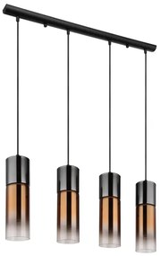 Globo 21000-4HG - Csillár zsinóron ANNIKA 4xE27/25W/230V fekete/réz