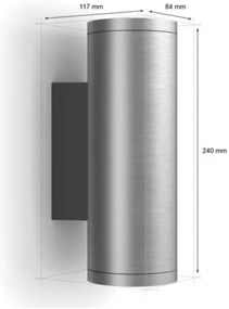 Philips 17463/47/P7 - LED RGBW Kültéri lámpa Hue APPEAR 2xLED/8W/230V IP44