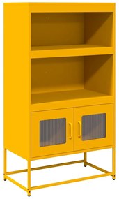 Highboard Mustársárga 68x39x123 cm Acél