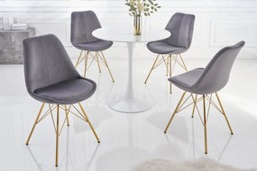 SCANIA design szék bársony - szürke/arany