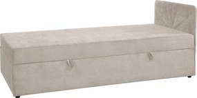 Boxspring ágy, egyszemélyes, bézs, 90x200, univerzális, SUPA