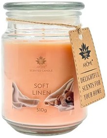 Arome Soft Linen gyertya üvegben, 510 g