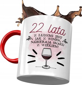 Piros Bögre Születésnapra 22 22. 22. Ajándék Nyomtatott Fotóval