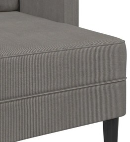 világosszürke vászon 2 üléses kanapé L-alakú kanapéval 125 cm