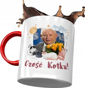 Piros Jaroslaw Kaczynski PiS bögre Ajándék Nyomtatott Fotóval