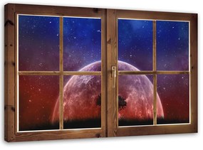 Gario Vászonkép Ablak - a Holdra nézo kép Méret: 60 x 40 cm