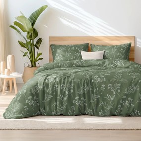 Goldea pamut ágyneműhuzat - gyógynövényes levelek 240 x 220 és 2db 70 x 90 cm