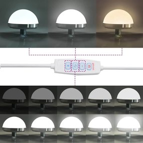 Toalett Tükör LED -es lámpákkal Fekete tölgy 80 x 45 x 18 cm