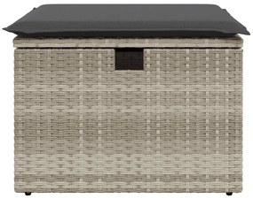 Világosszürke polyrattan kerti szék párnával 55 x 55 x 37 cm