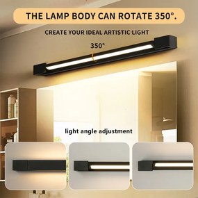 Brilagi-LED Fürdőszobai tükörvilágítás AQUA LINE LED/18W/230V 60 cm IP44 fekete