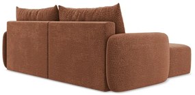 Téglavörös kinyitható-tárolóhelyes sarokkanapé (bal oldali) Kalena – Makamii