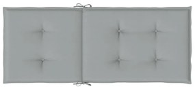 2 db világosszürke szövet magas háttámlájú székpárna 120x50x5cm