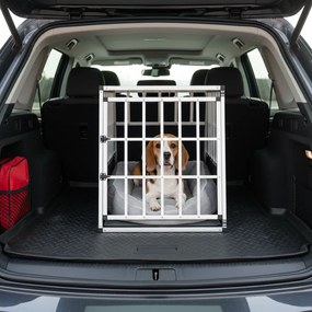 BRUNO kutyaszállító box, 66x90x72cm, ezüst/fekete Jurhan