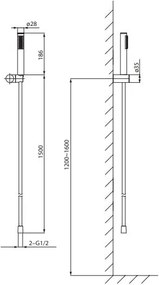 Cersanit S951-618 - Zuhany készlet ZEN fekete