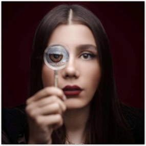 Poszterek 100x100 Üveg és szem Nagyító