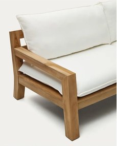 Fehér-natúr színű teakfa kerti kanapé Forcanera – Kave Home