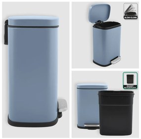 Világoskék acél pedálos szemetes 5 l Akira – Spirella