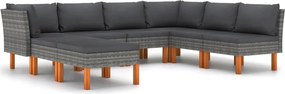 vidaXL 8 részes szürke polyrattan kerti ülőgarnitúra párnákkal