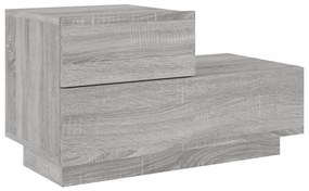 Szürke sonoma éjjeliszekrény LED-világítással 70 x 36 x 40,5 cm
