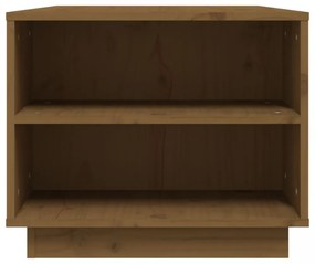mézbarna tömör fenyőfa dohányzóasztal 90x49x40,5 cm