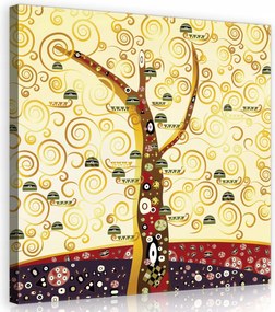 Vászonkép 80x80 Az élet fája arany spirálok szimbolikus dekoráció