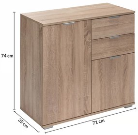 Deuba Alba komód 71×74×35 cm – tölgy