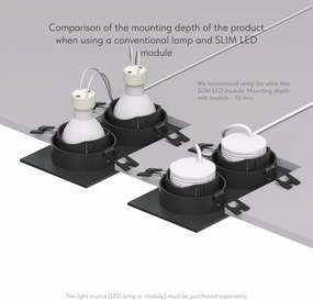 Rodvig series double head recessed ceiling downlight — DK/EU-3072-BK