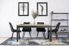 Étkezőgarnitúra Hugo asztal 4 Fekete RIO székkel