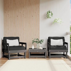 vidaXL 2 db szürke tömör fenyőfa kerti szék párnákkal