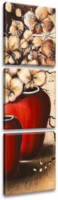 Gario Órás falikép Orchidea piros vázában - 3 részes Méret: 30 x 90 cm
