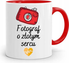 Piros Fotós Bögre Arany Szívű Fotós, fényképes nyomattal