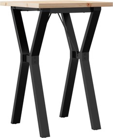 vidaXL tömör fenyőfa és acél étkezőasztal Y-vázzal 50x50x75,5 cm