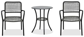 Erkély Bútorszett, Fém + Polyrattan, Szürke. AZ-L1103 GREY