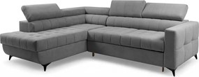 Nardo L kinyitható sarokkanapé, bal oldali - szürke Pretty 17 plüss