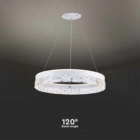 LED Csillár zsinóron LED/25W/230V 3000K átm. 50 cm fehér