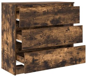 füstös tölgy színű szerelt fa tálalószekrény 80x35x76 cm