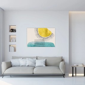 Kép - Absztrakt festmény a strandról N⁰2 (90x60 cm)